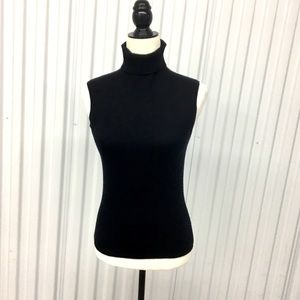 Unbranded Cashmere Black Sleeveless Turtleneck Size: Small